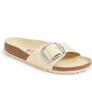 Birkenstock Madrid big buckle high shine butter sandal 40 (9-9.5)